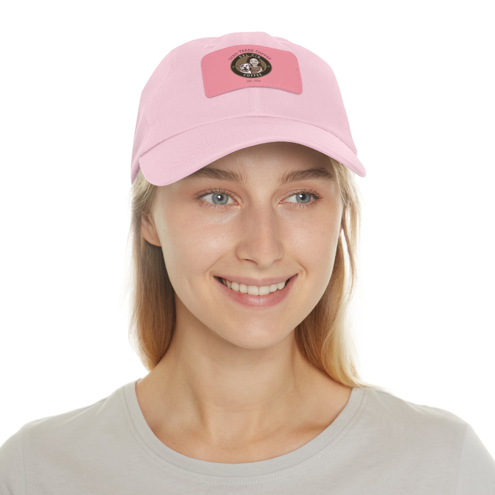 Del Cid Coffee Leather Patch cap