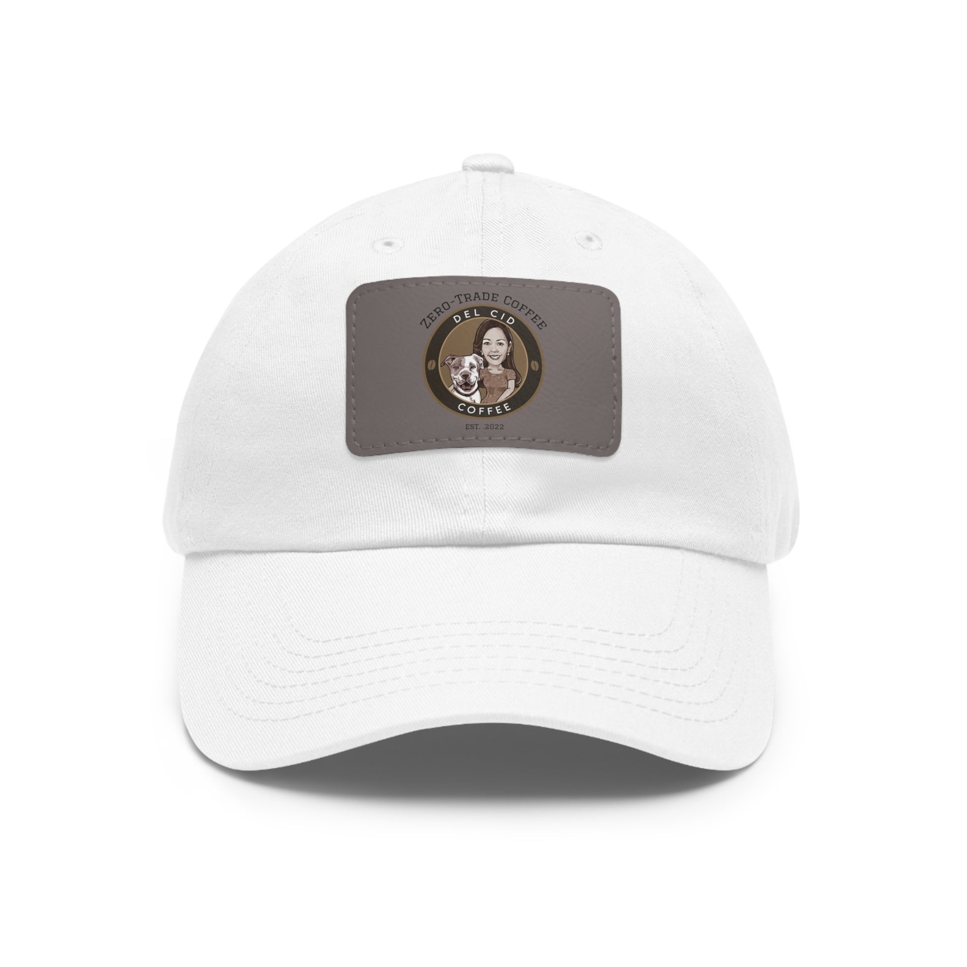 Del Cid Coffee Leather Patch cap
