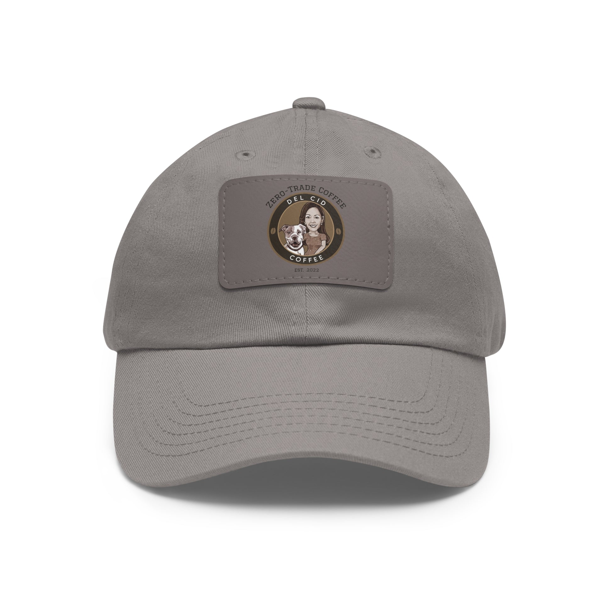 Del Cid Coffee Leather Patch cap