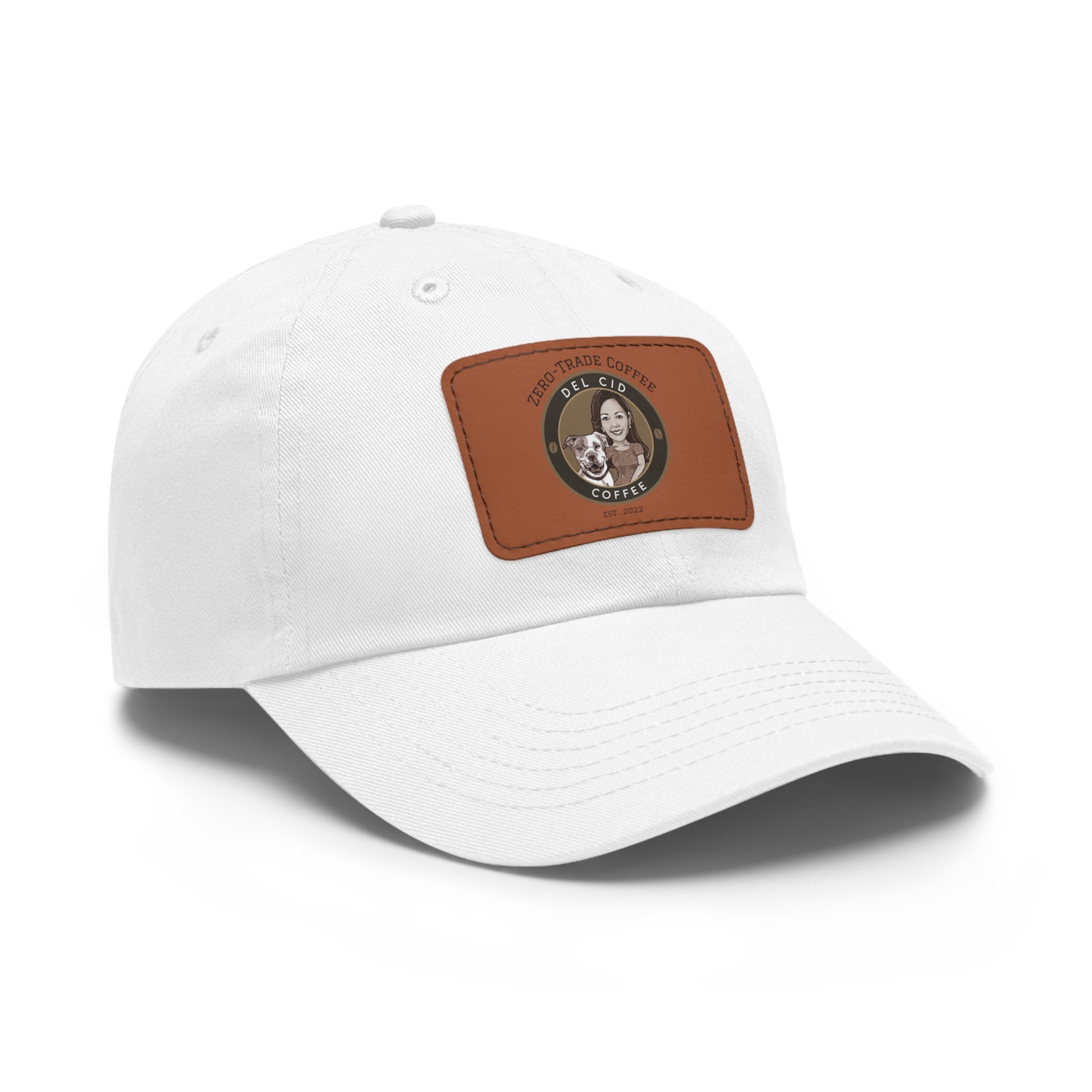 Del Cid Coffee Leather Patch cap