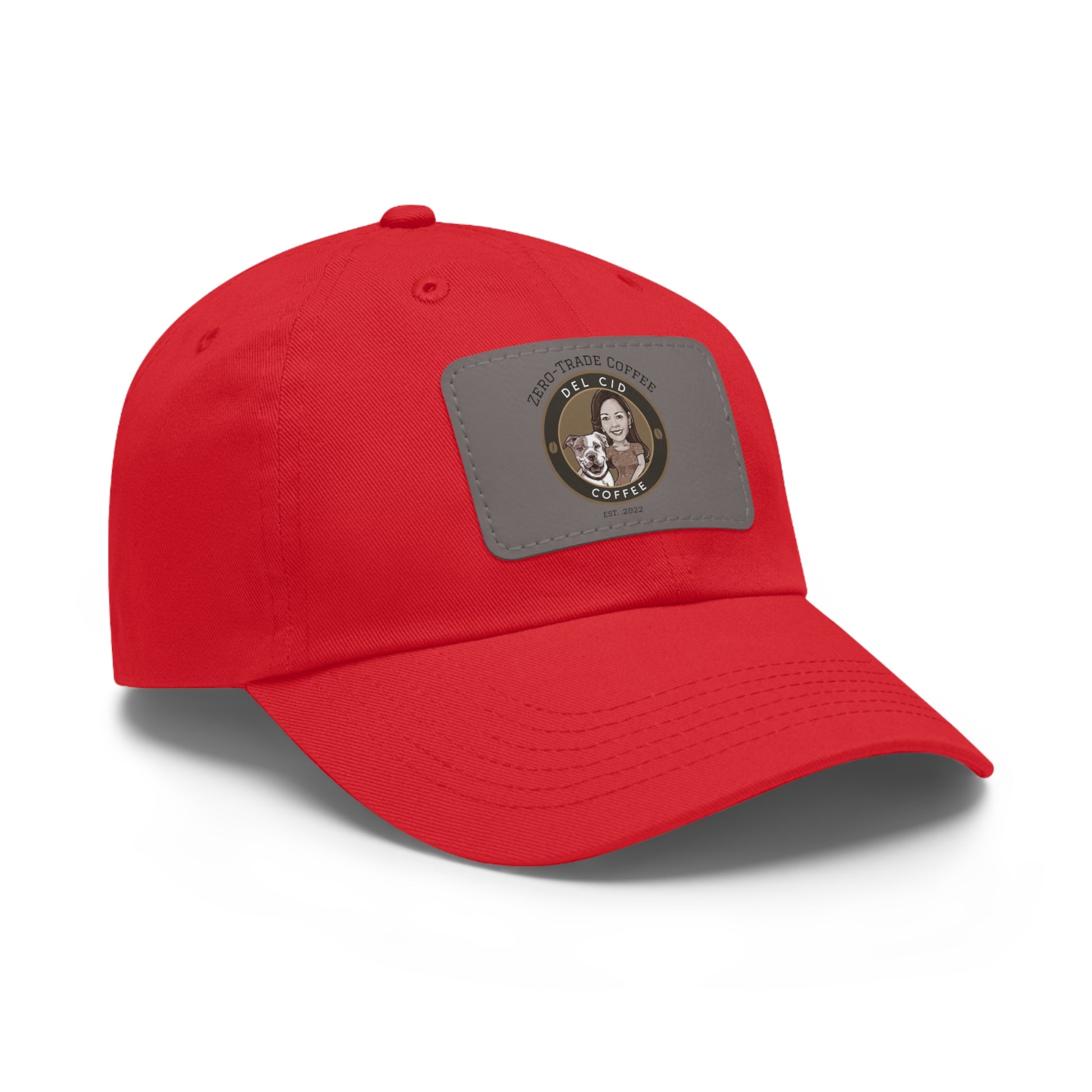 Del Cid Coffee Leather Patch cap