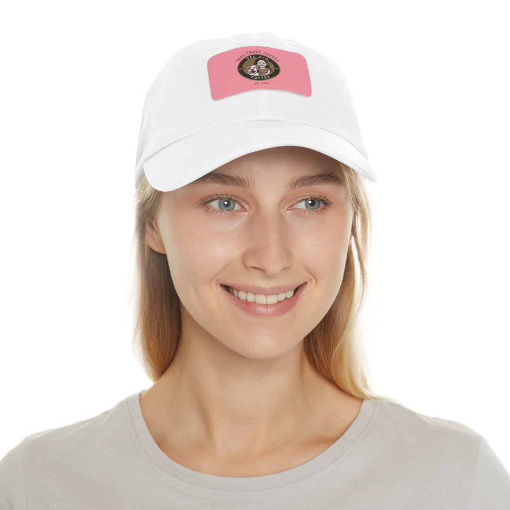 Del Cid Coffee Leather Patch cap