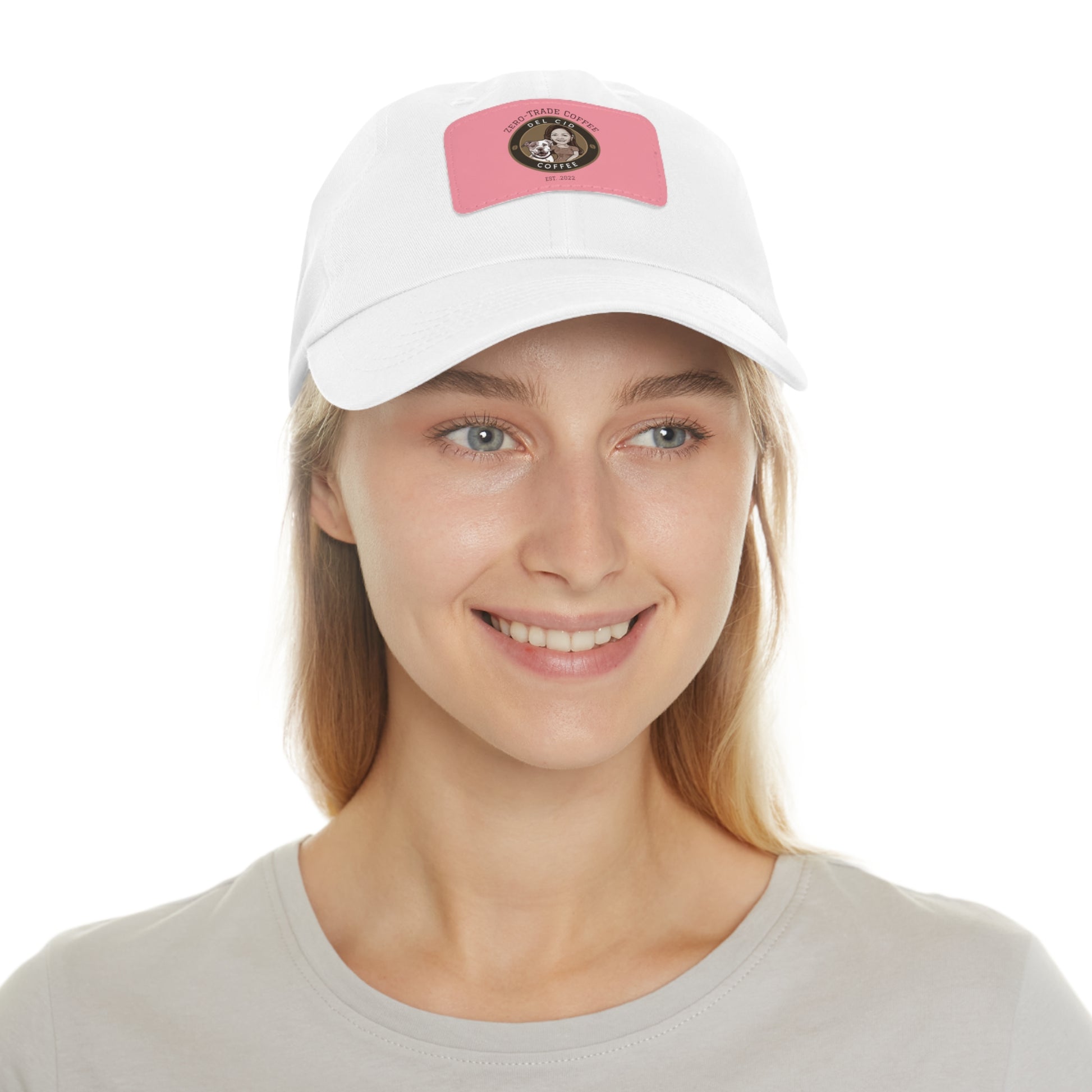 Del Cid Coffee Leather Patch cap