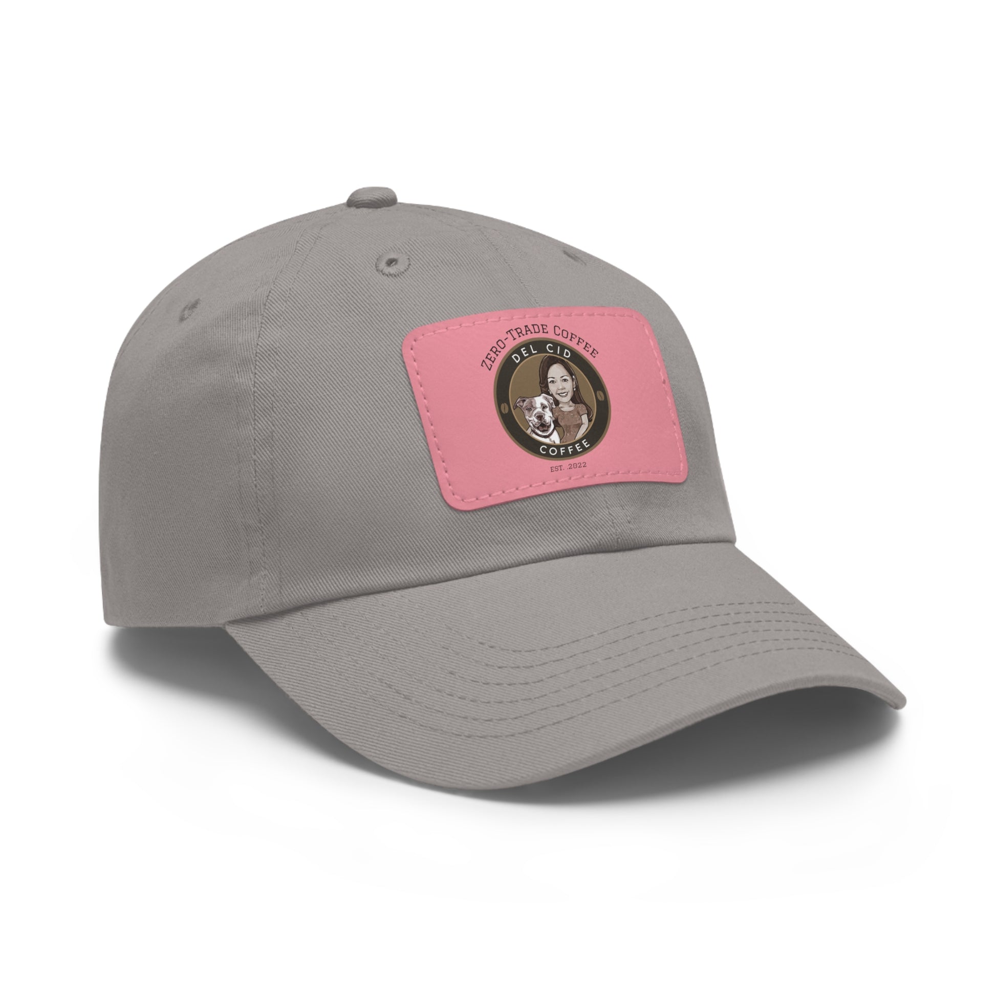Del Cid Coffee Leather Patch cap