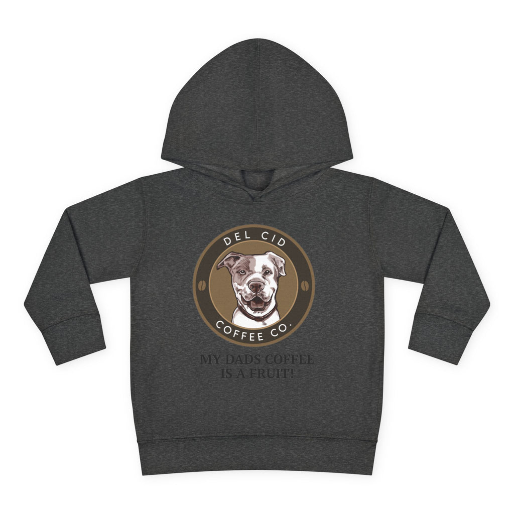 Toddler Hoodie — "My Dad's Coffee Is a Fruit" Cute Dog Coffee Logo Pullover