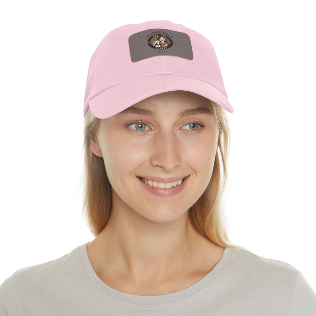 Del Cid Coffee Leather Patch cap