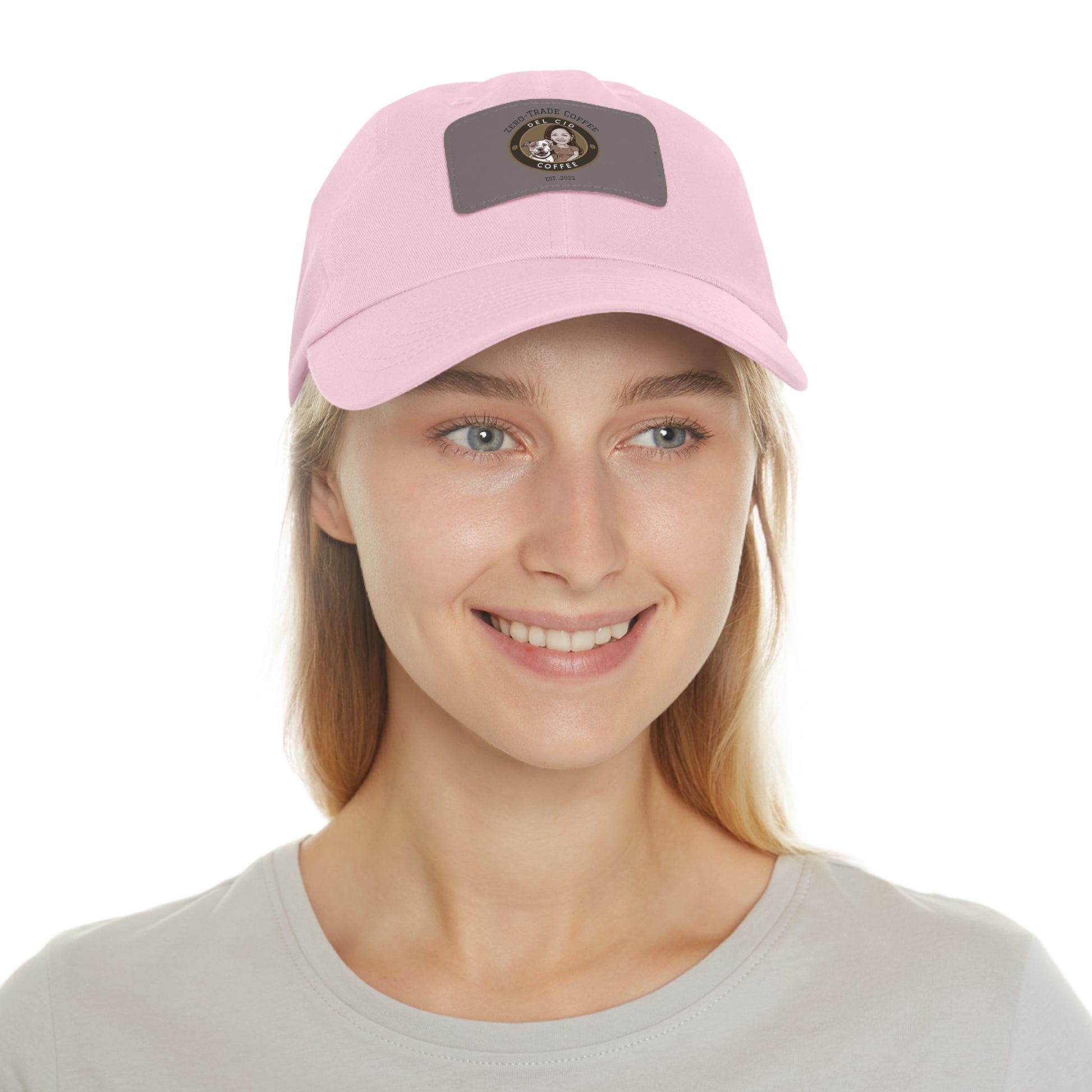 Del Cid Coffee Leather Patch cap