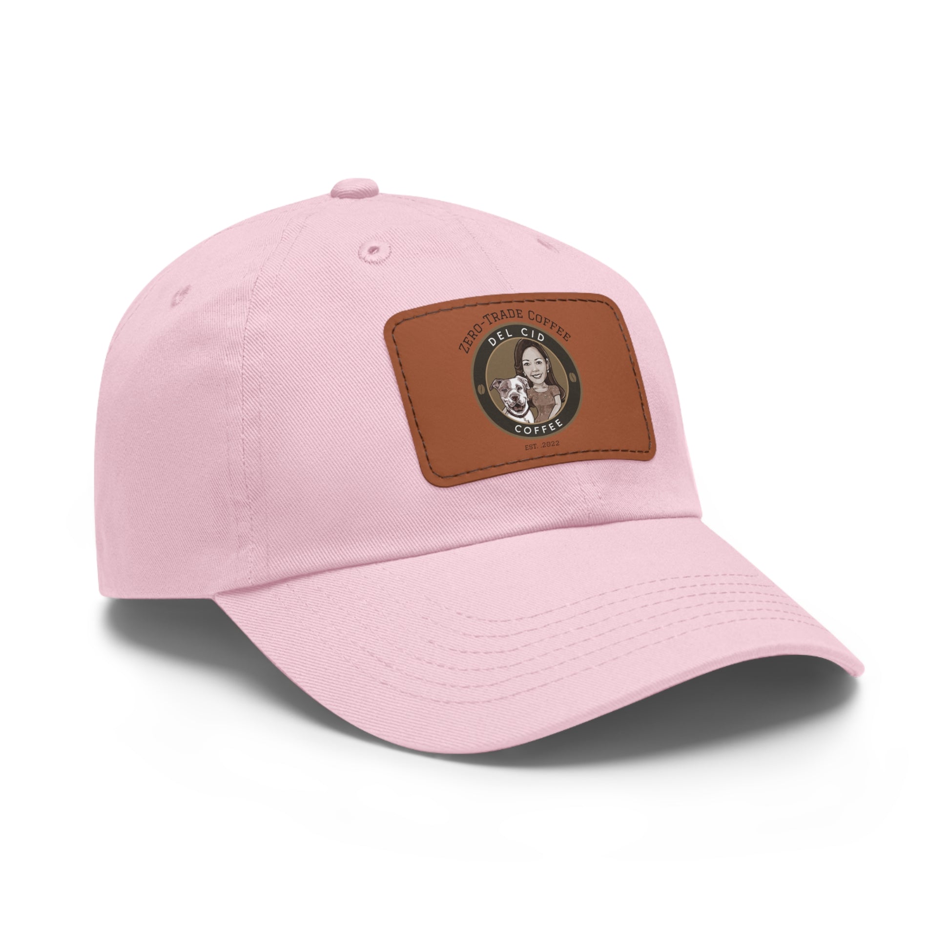 Del Cid Coffee Leather Patch cap