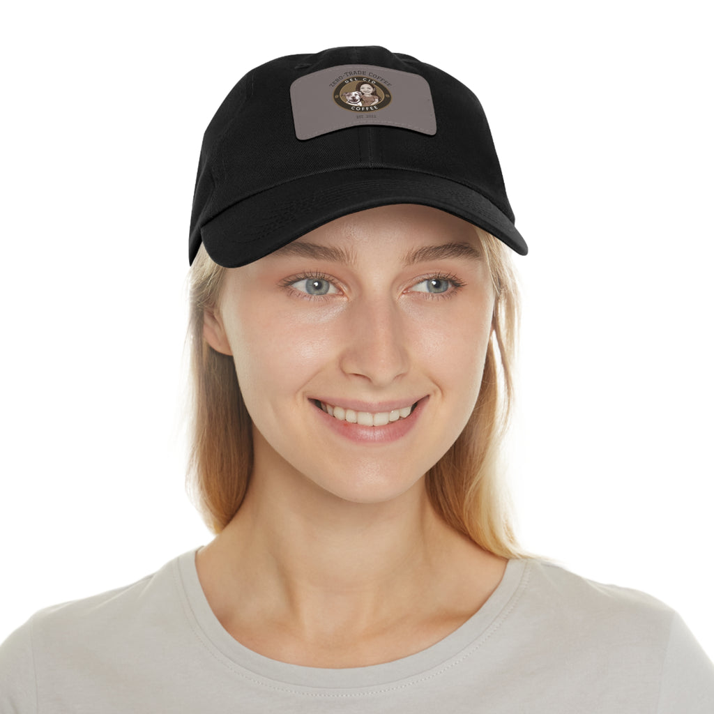 Del Cid Coffee Leather Patch cap