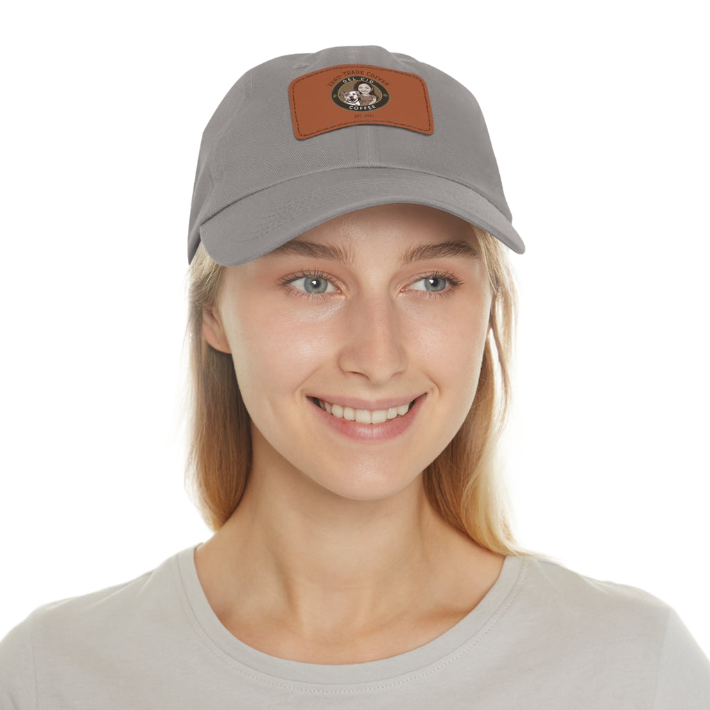 Del Cid Coffee Leather Patch cap