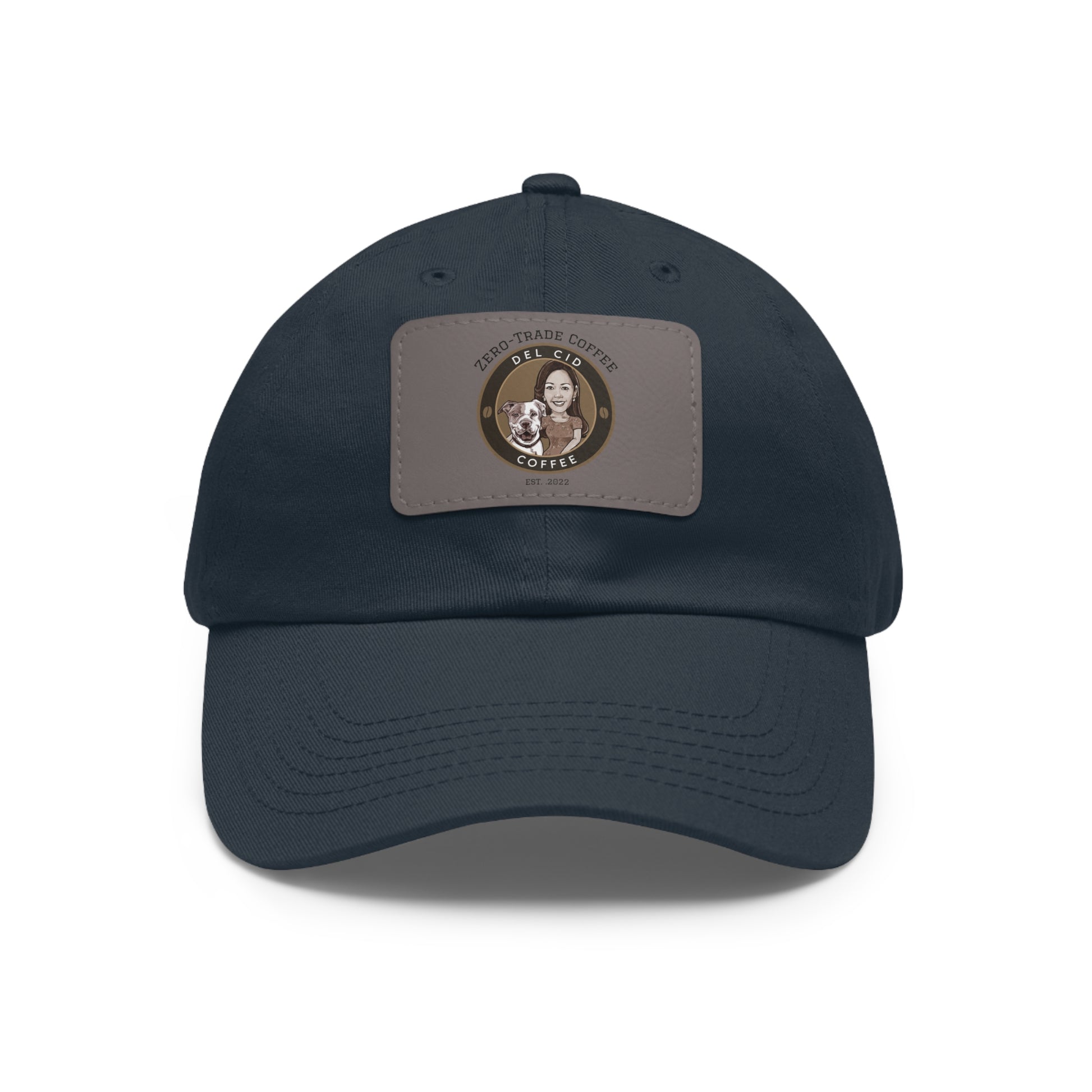 Del Cid Coffee Leather Patch cap
