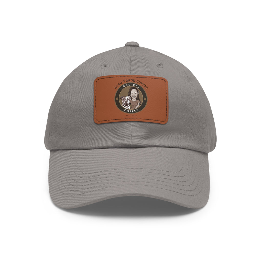 Del Cid Coffee Leather Patch cap