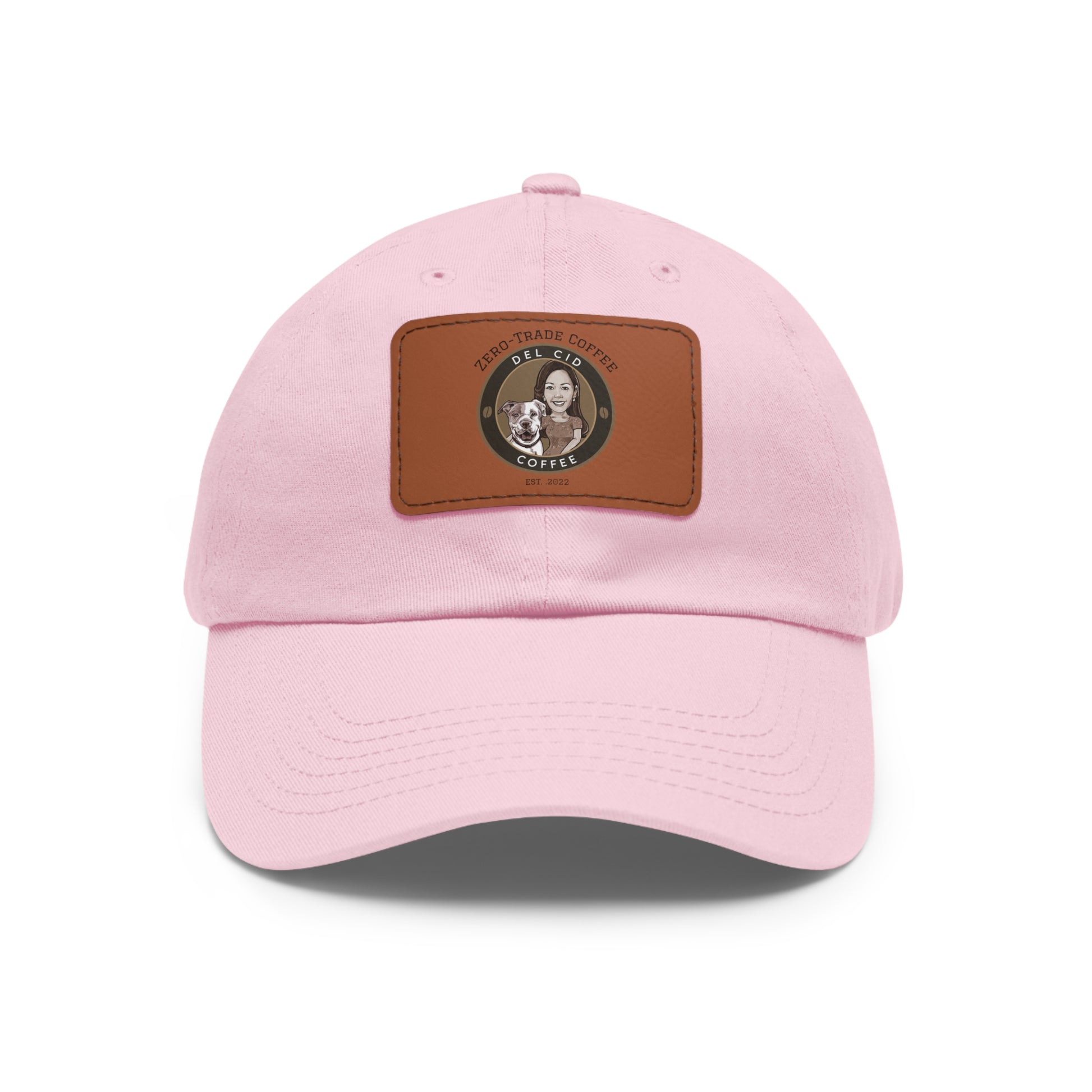 Del Cid Coffee Leather Patch cap