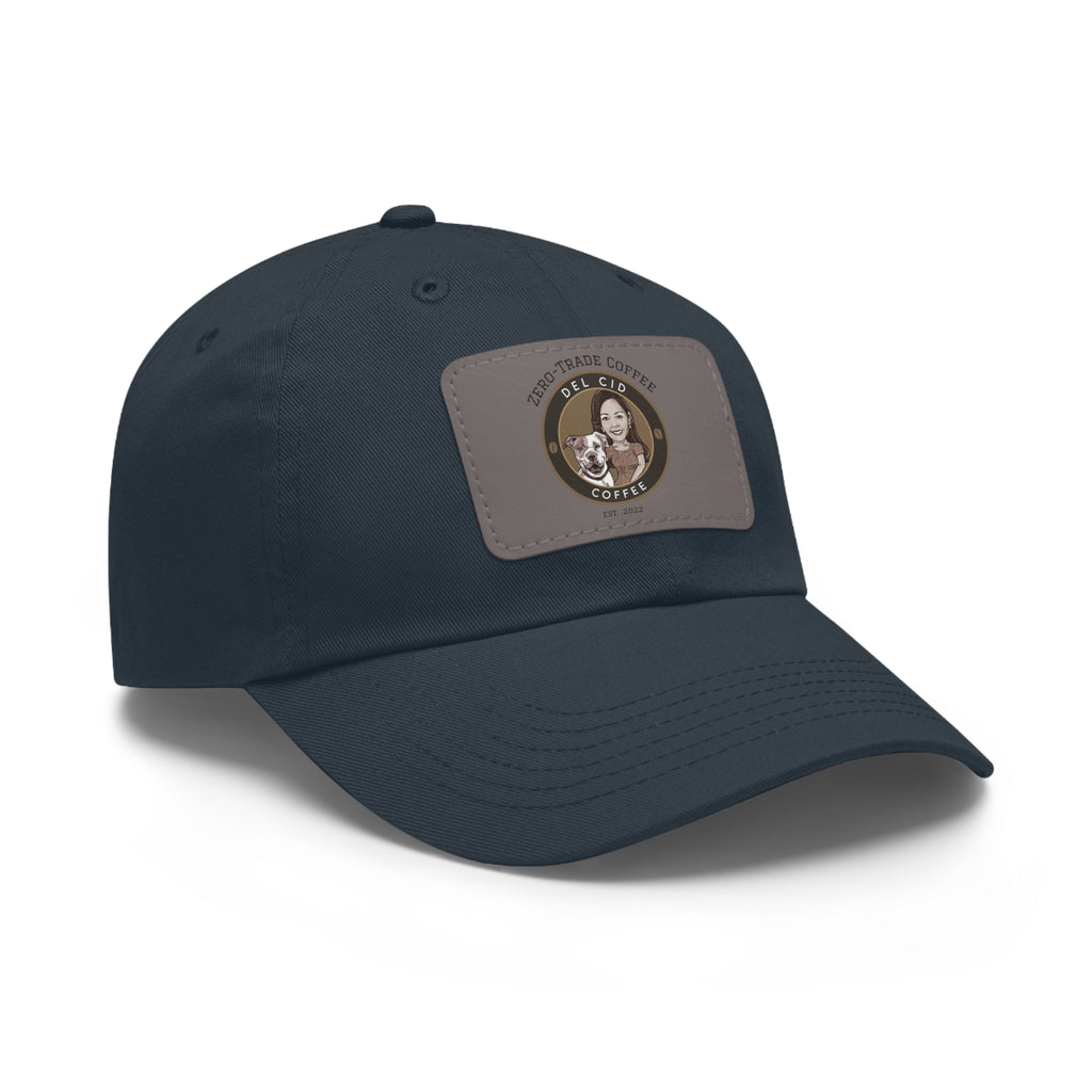 Del Cid Coffee Leather Patch cap