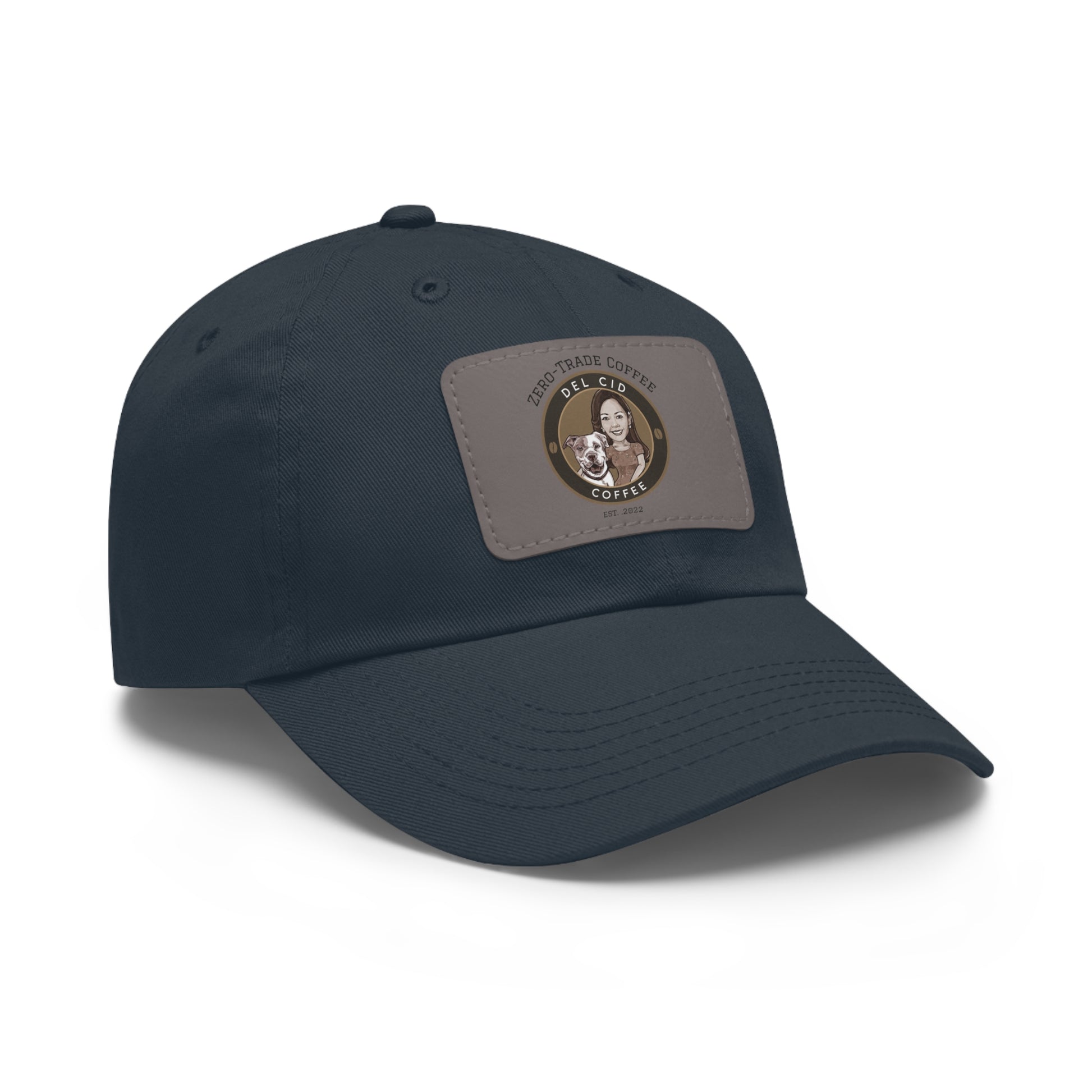 Del Cid Coffee Leather Patch cap