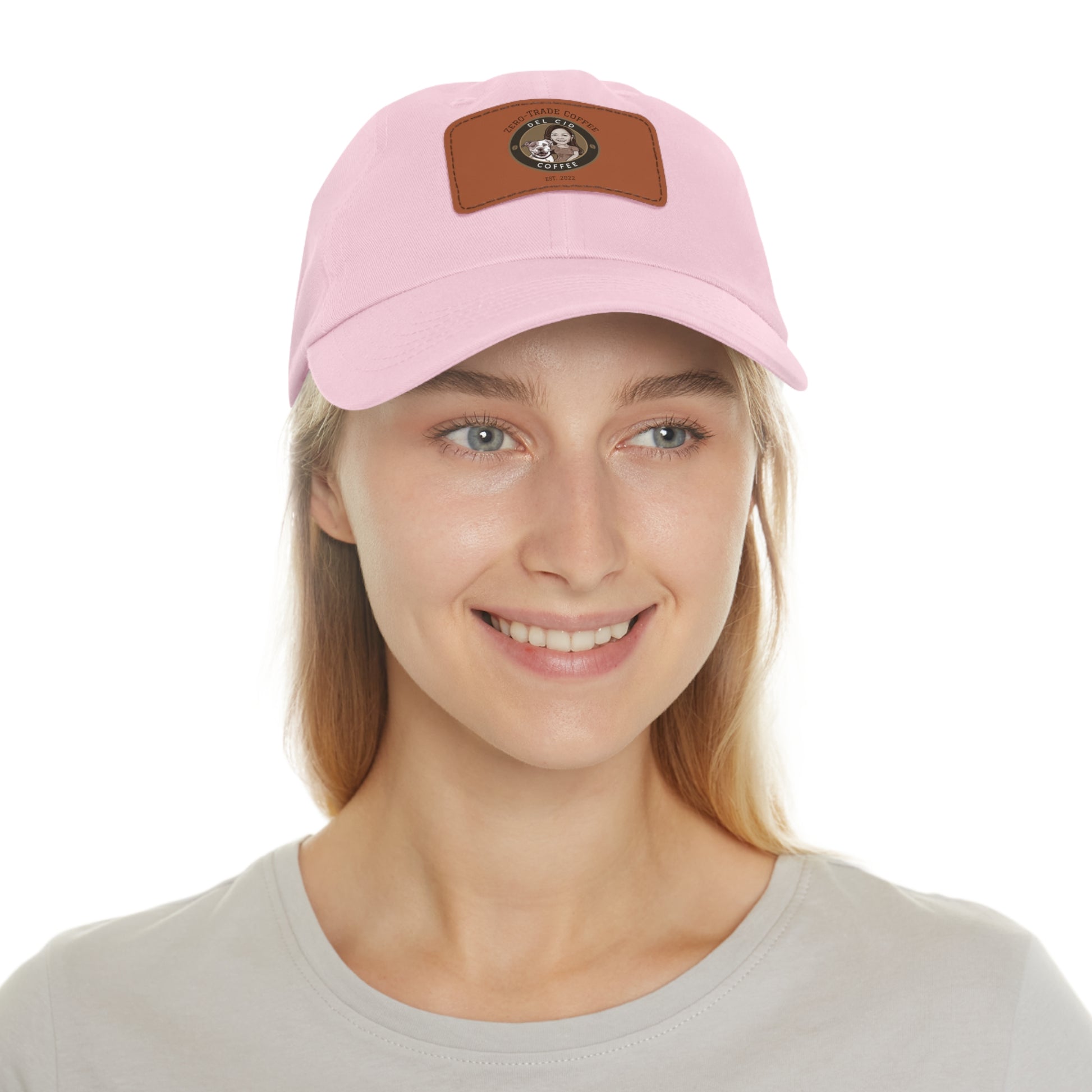 Del Cid Coffee Leather Patch cap