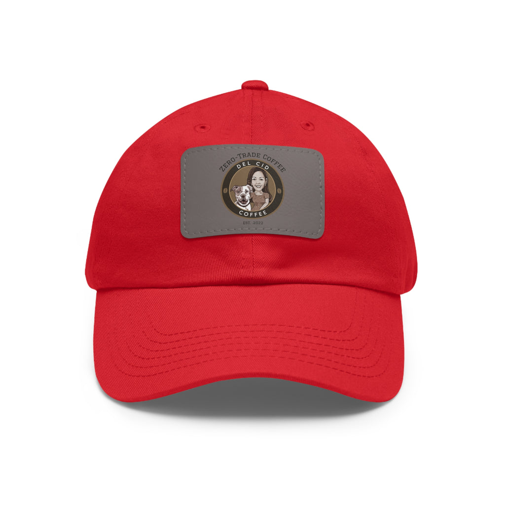 Del Cid Coffee Leather Patch cap