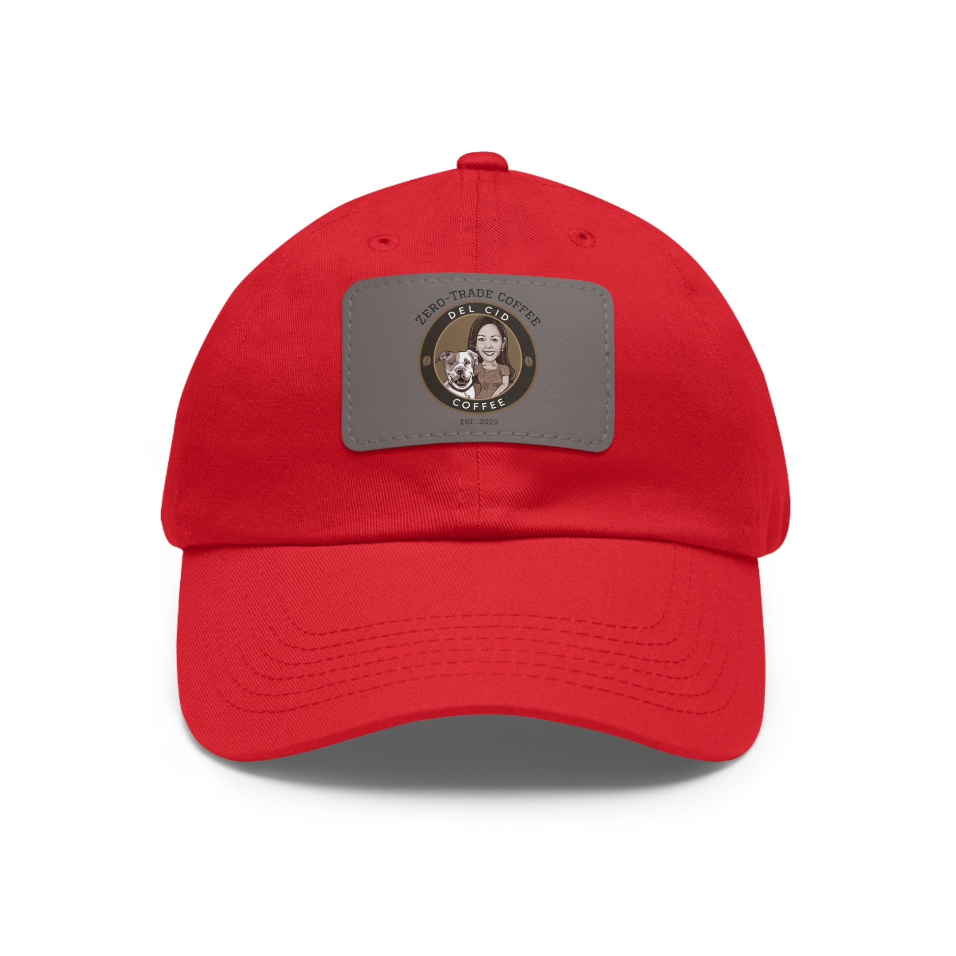 Del Cid Coffee Leather Patch cap