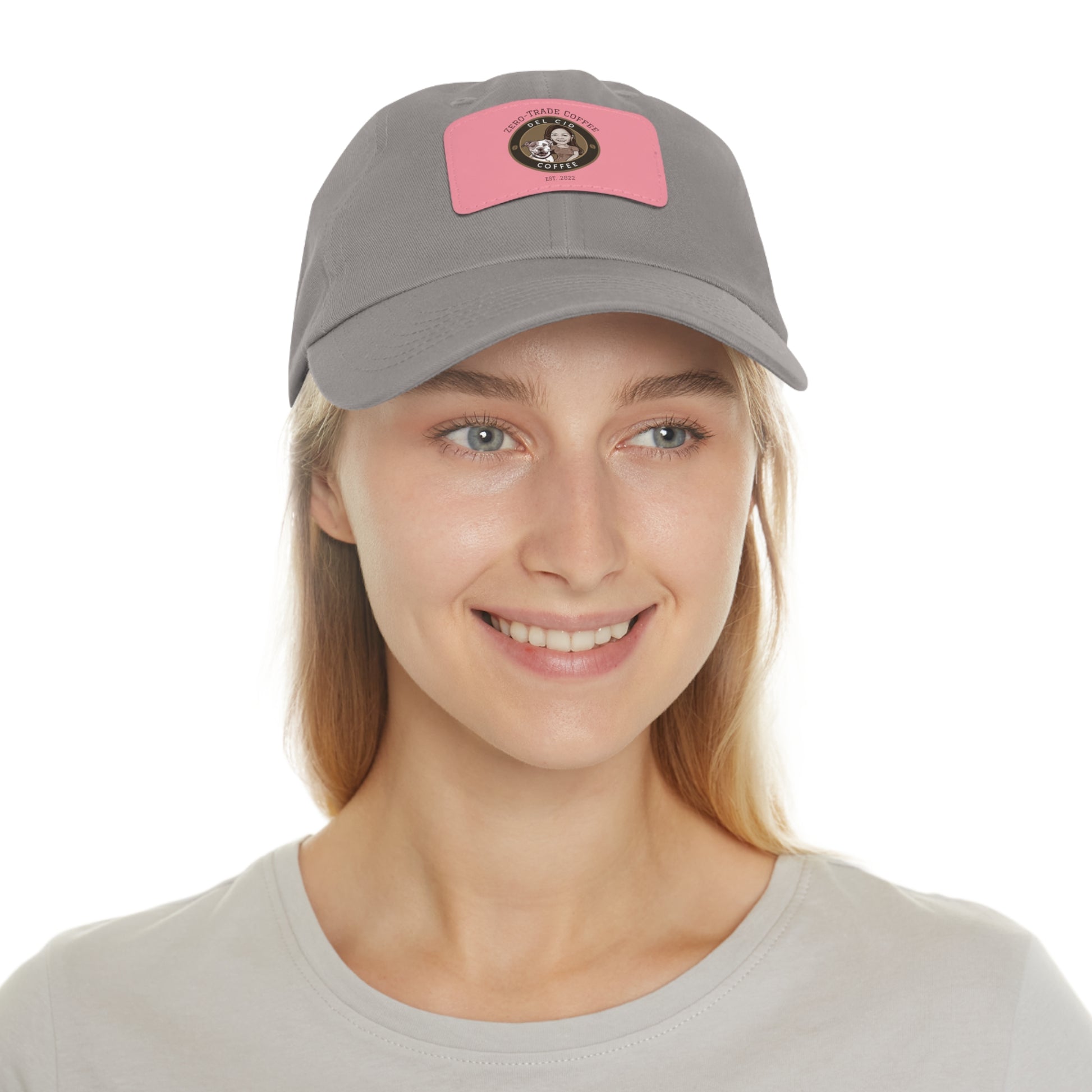 Del Cid Coffee Leather Patch cap
