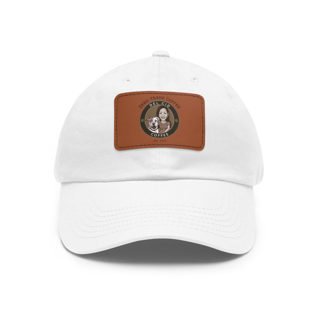 Del Cid Coffee Leather Patch cap