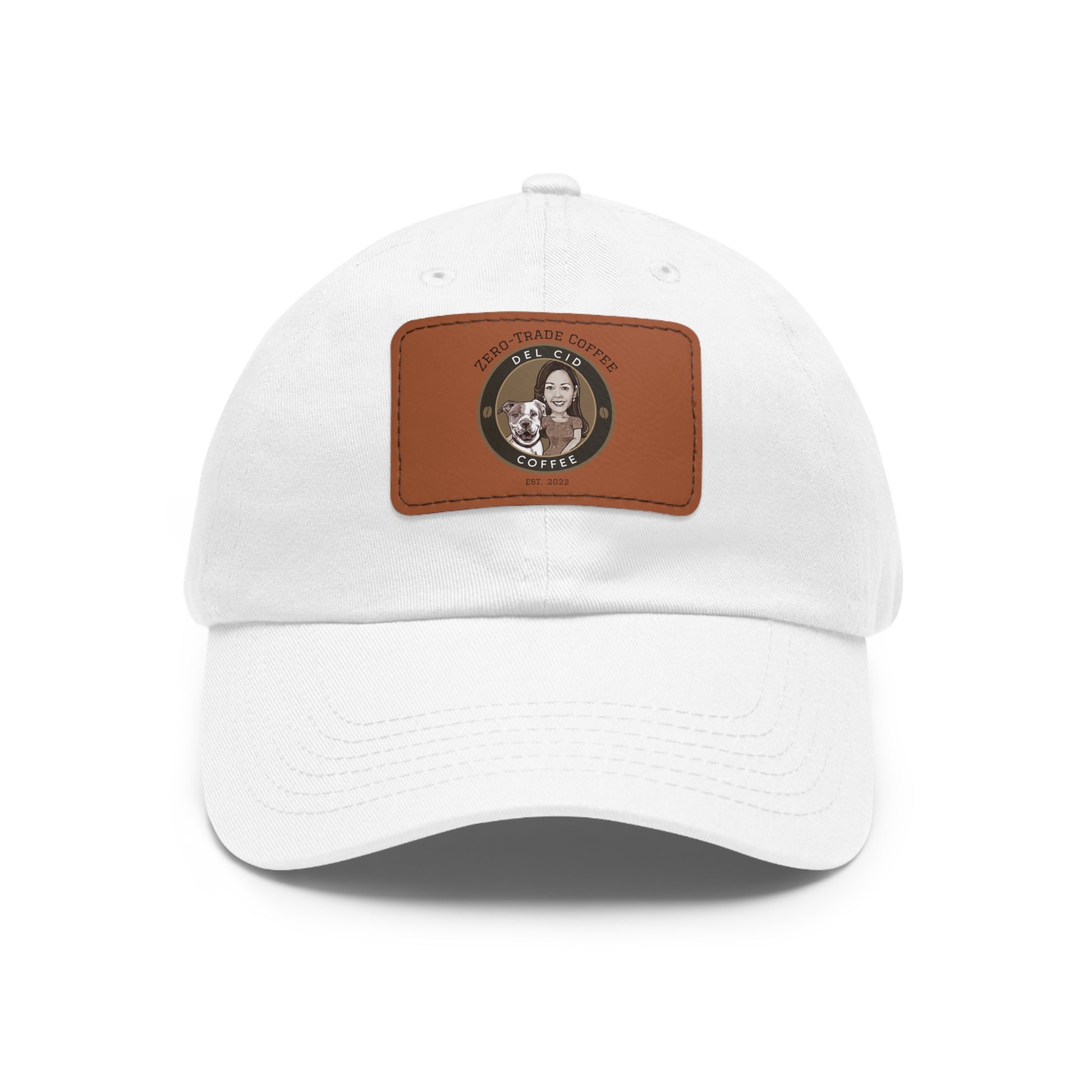 Del Cid Coffee Leather Patch cap
