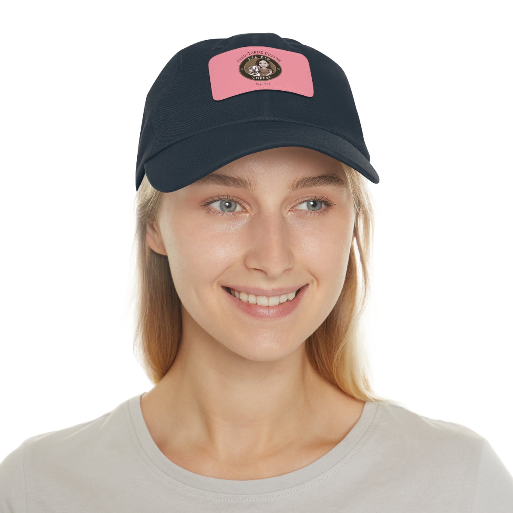 Del Cid Coffee Leather Patch cap