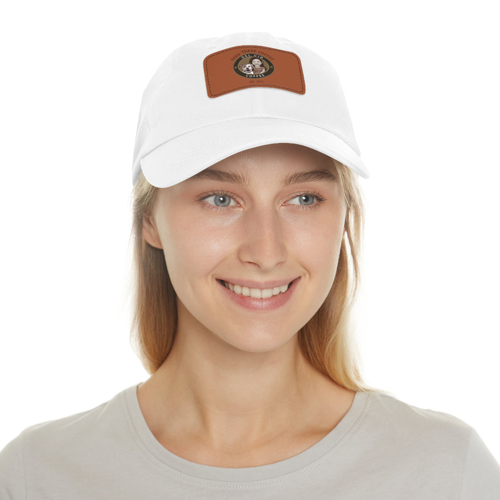 Del Cid Coffee Leather Patch cap