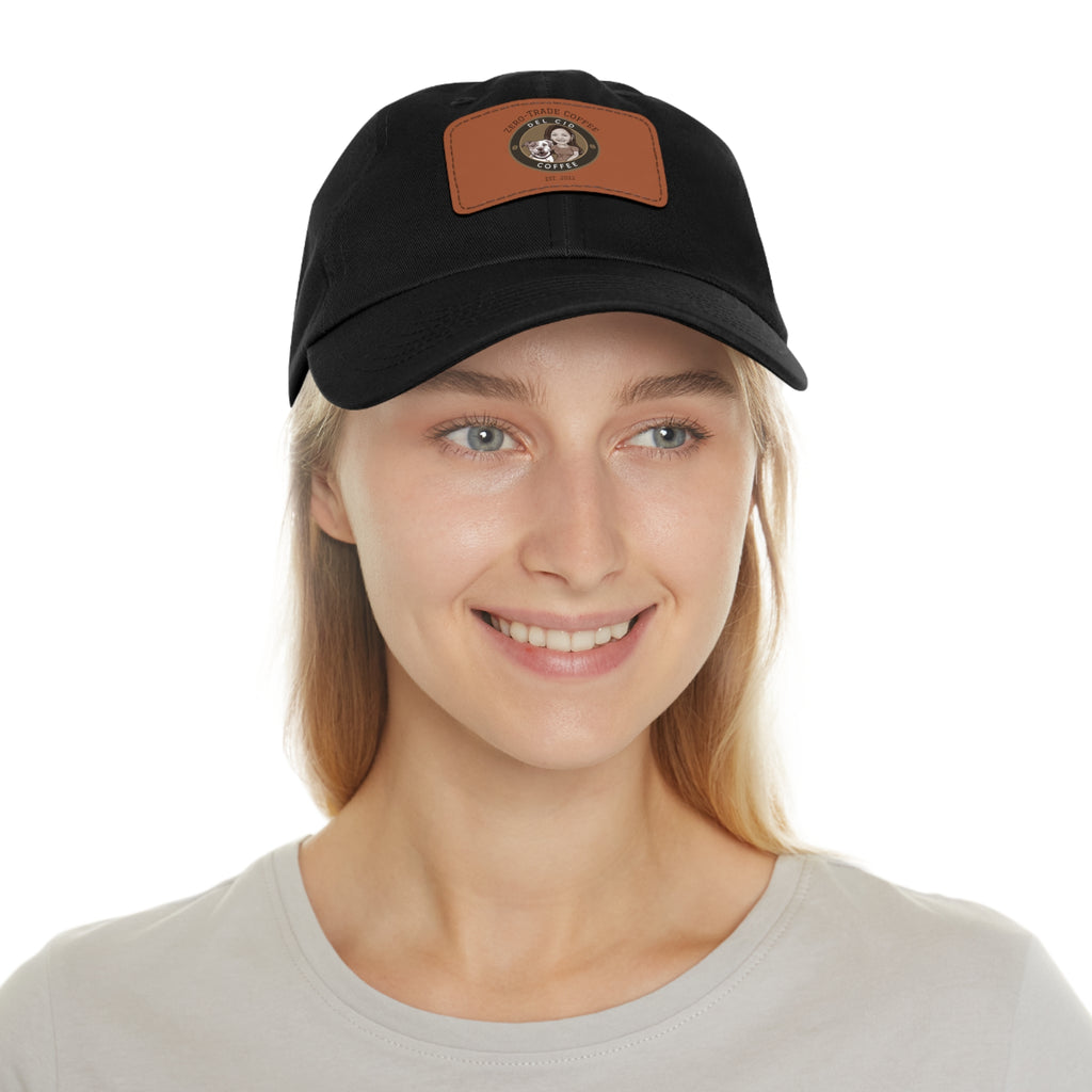 Del Cid Coffee Leather Patch cap