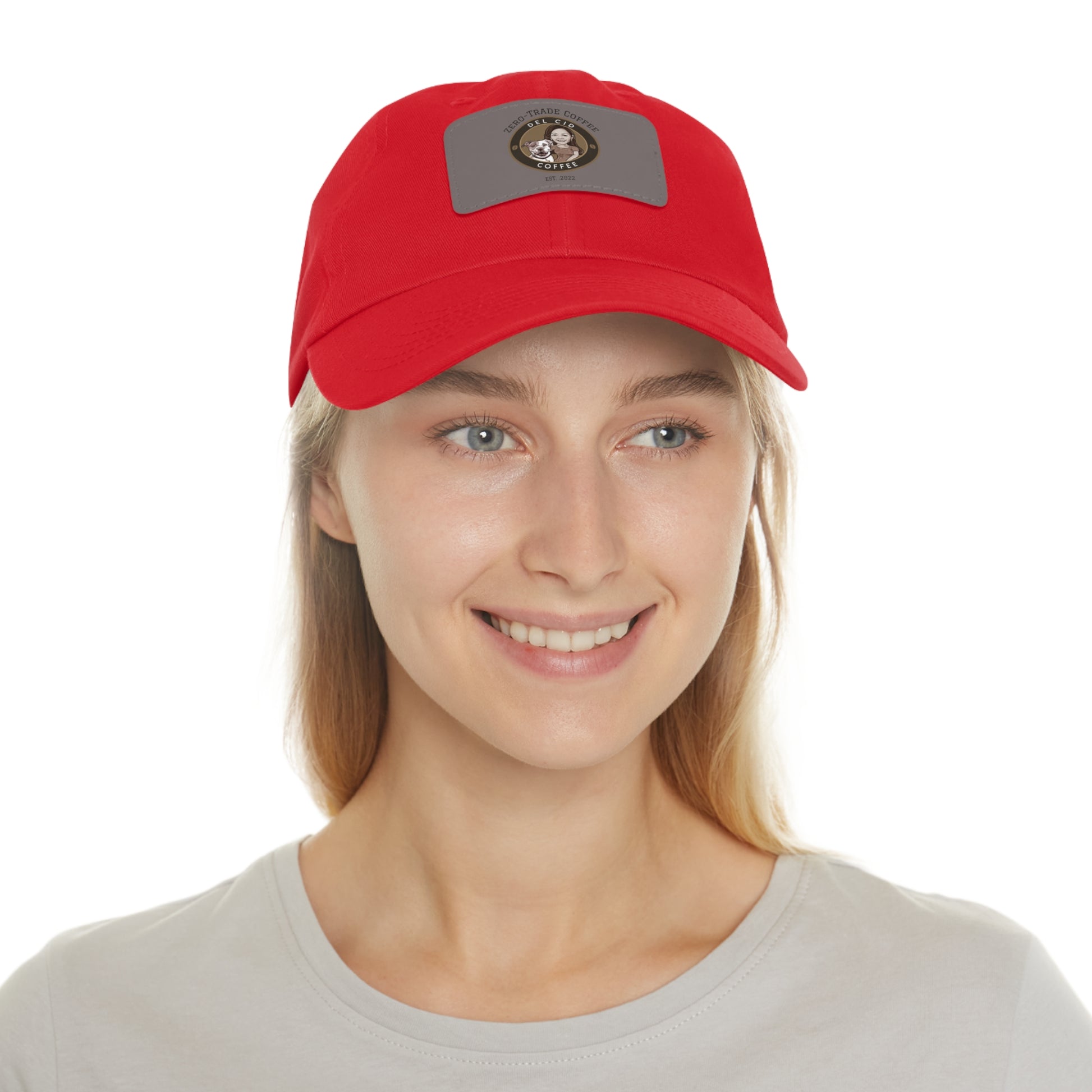 Del Cid Coffee Leather Patch cap
