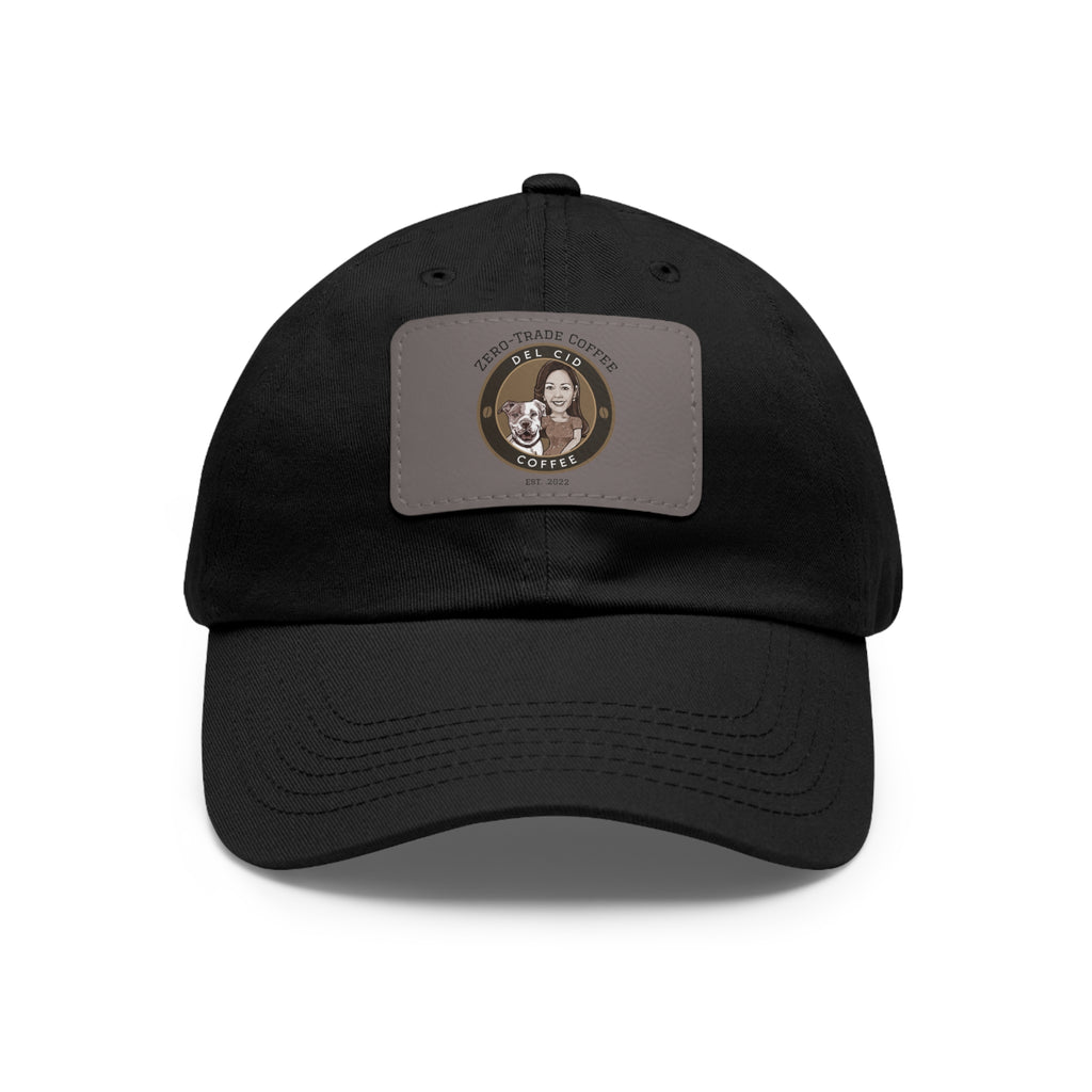 Del Cid Coffee Leather Patch cap