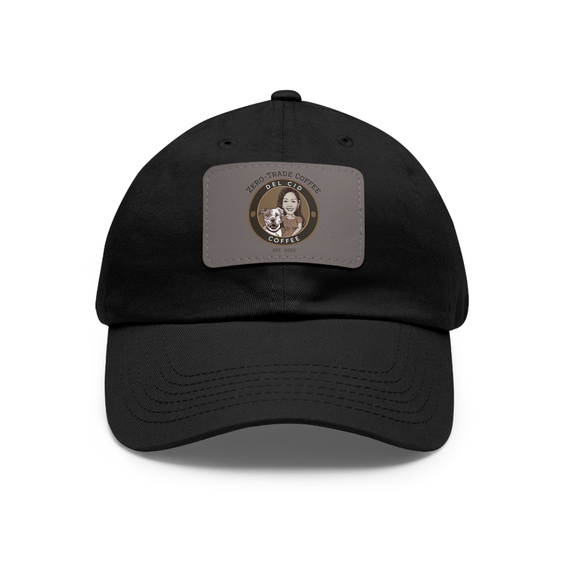 Del Cid Coffee Leather Patch cap