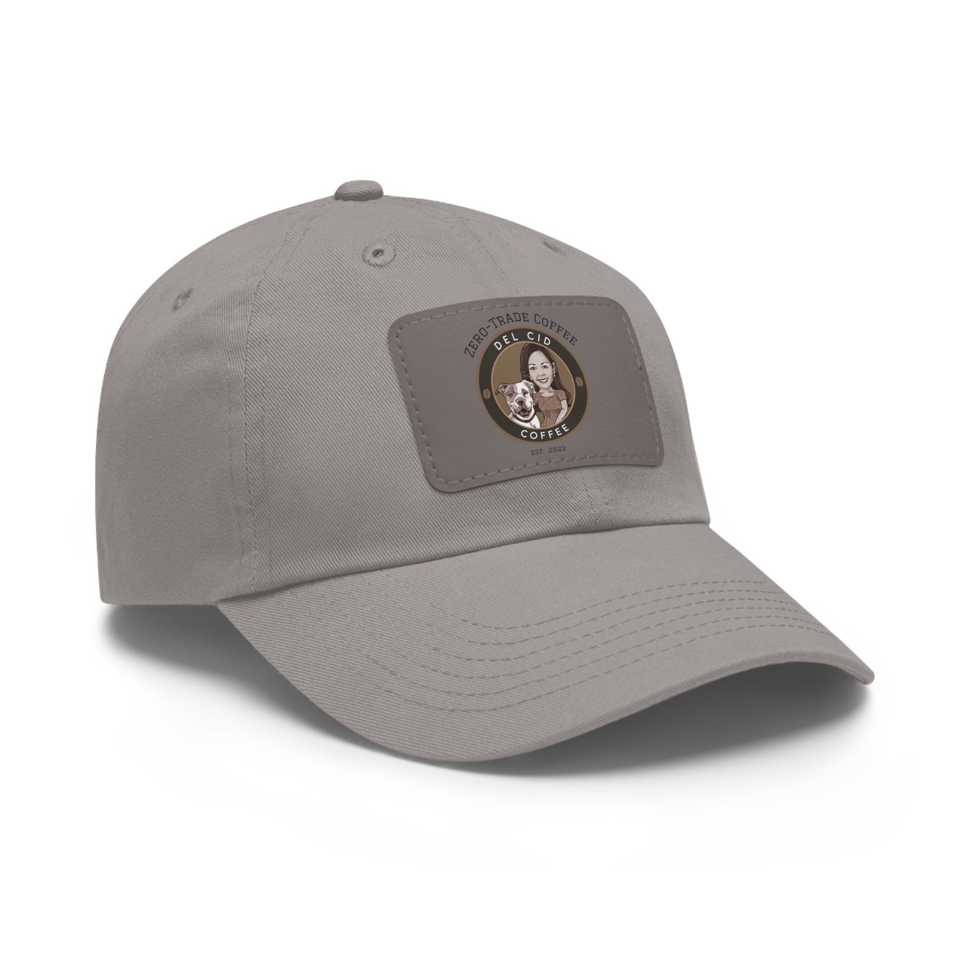 Del Cid Coffee Leather Patch cap