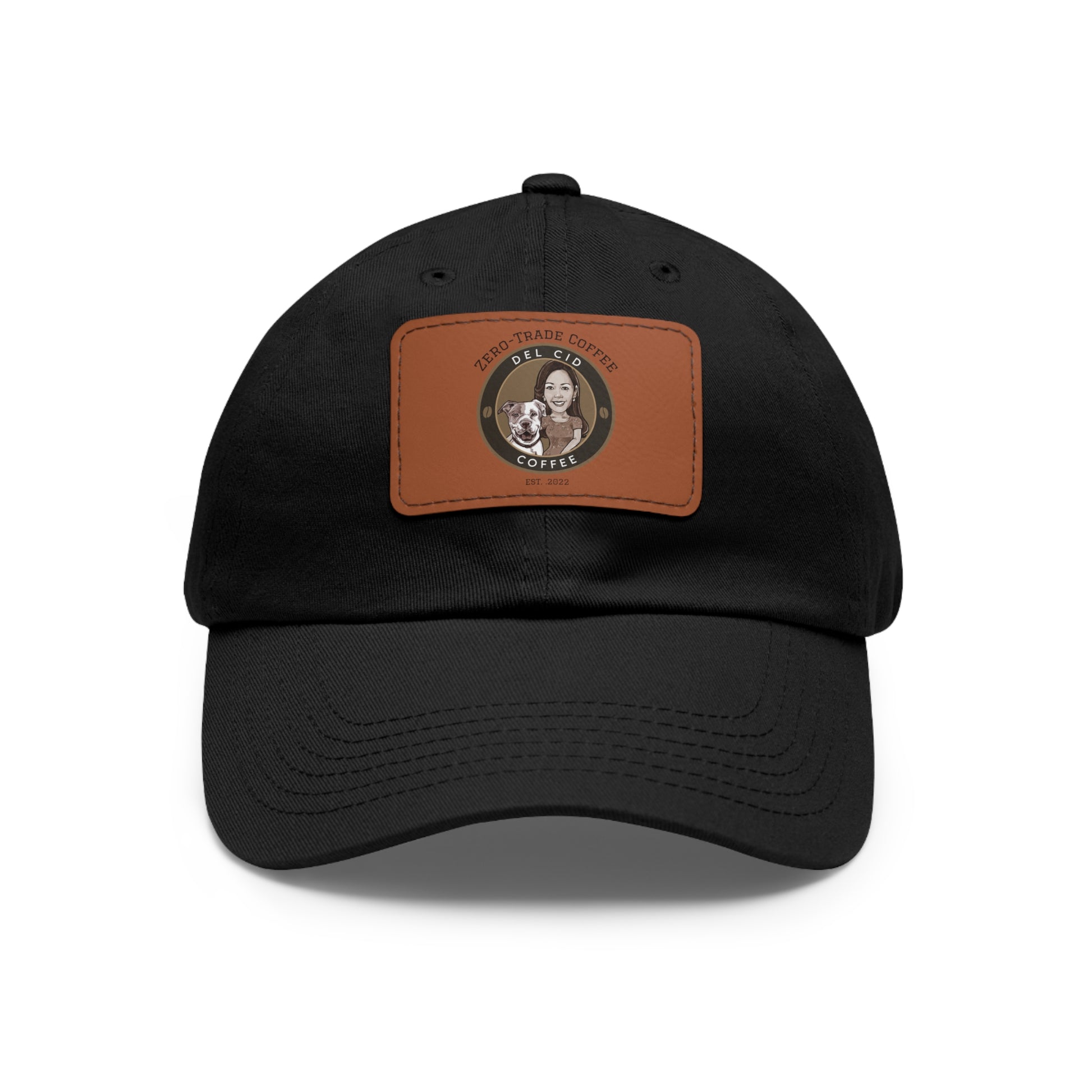Del Cid Coffee Leather Patch cap