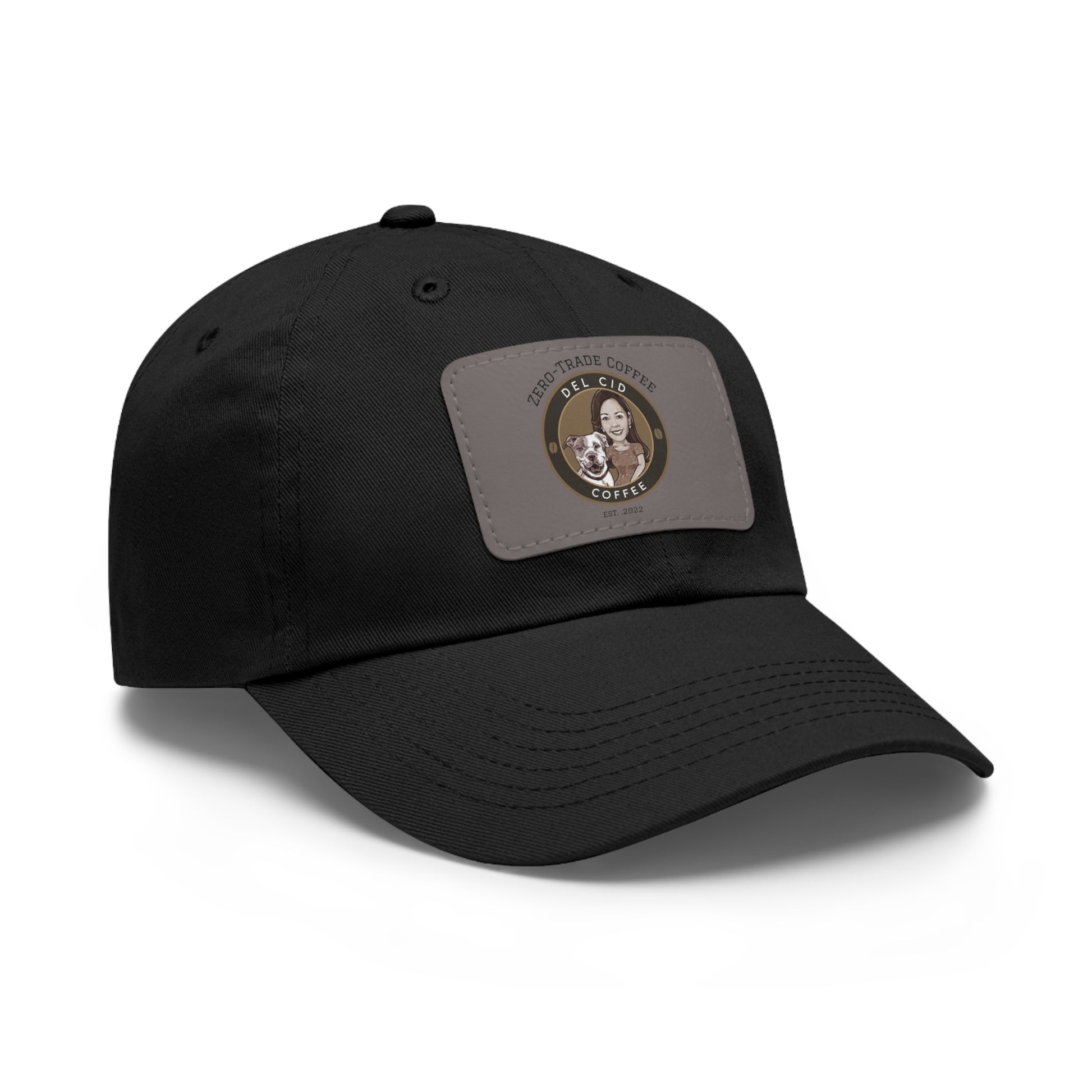 Del Cid Coffee Leather Patch cap