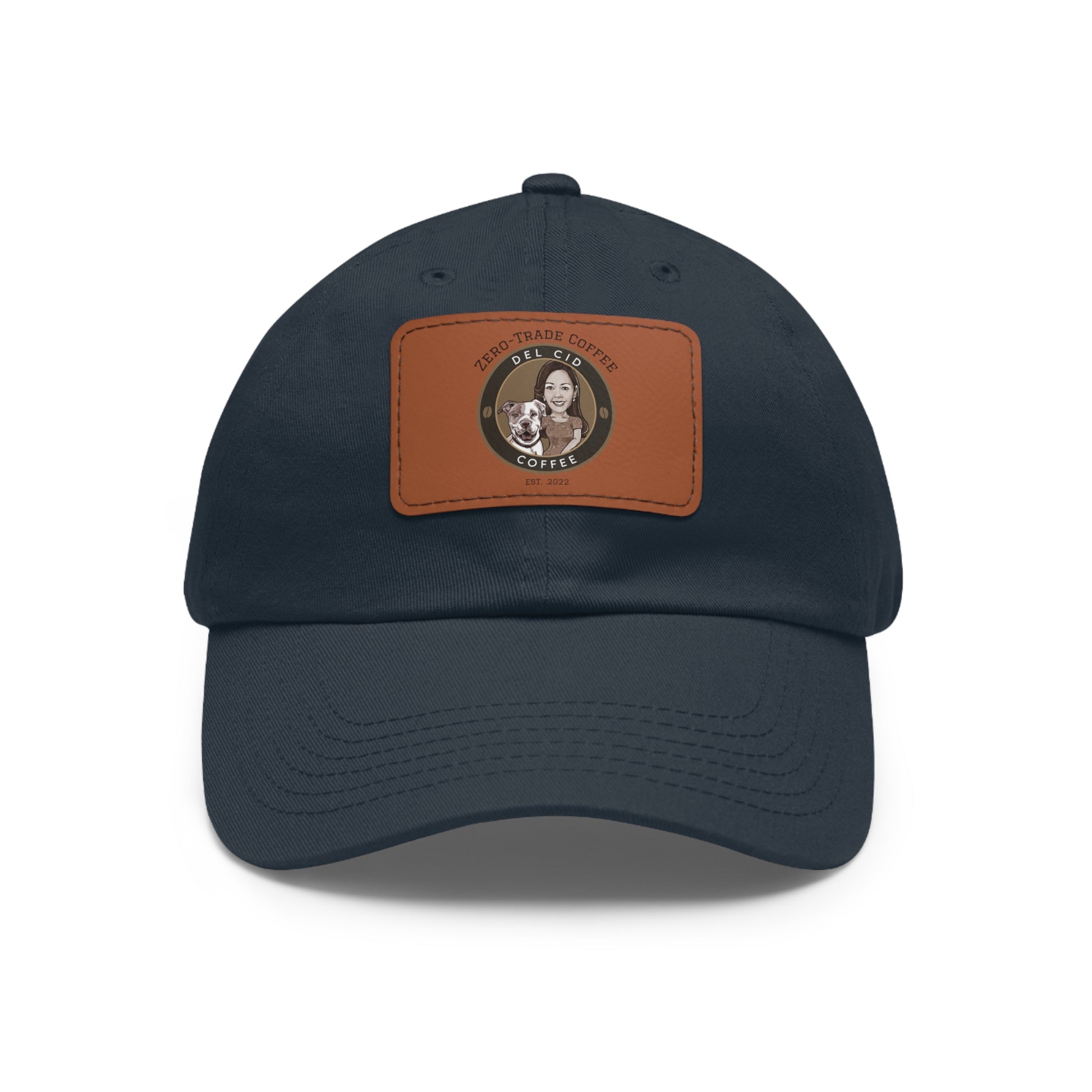 Del Cid Coffee Leather Patch cap