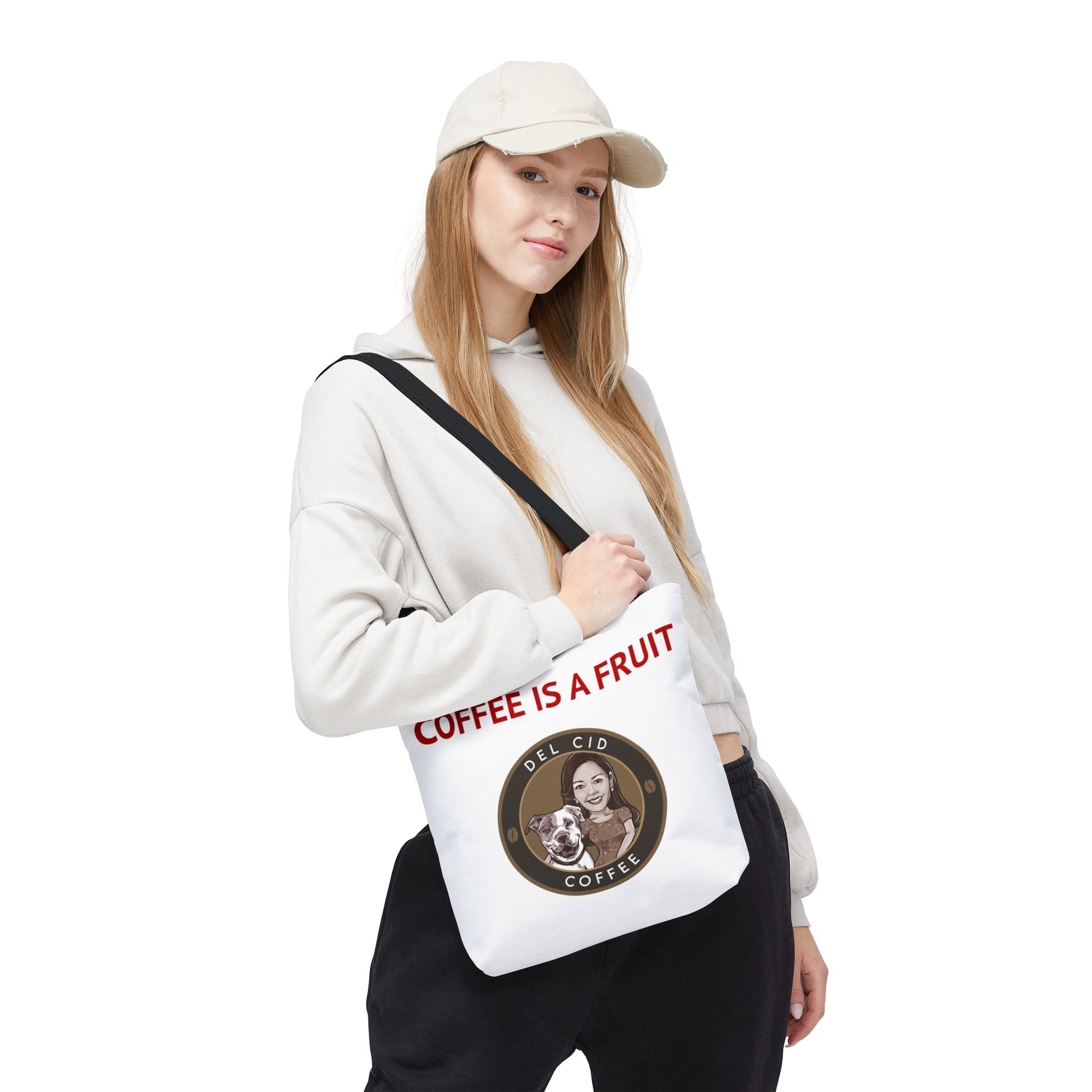 Coffee Is a Fruit Tote Bag — Del Cid Coffee Logo Reusable Shopper